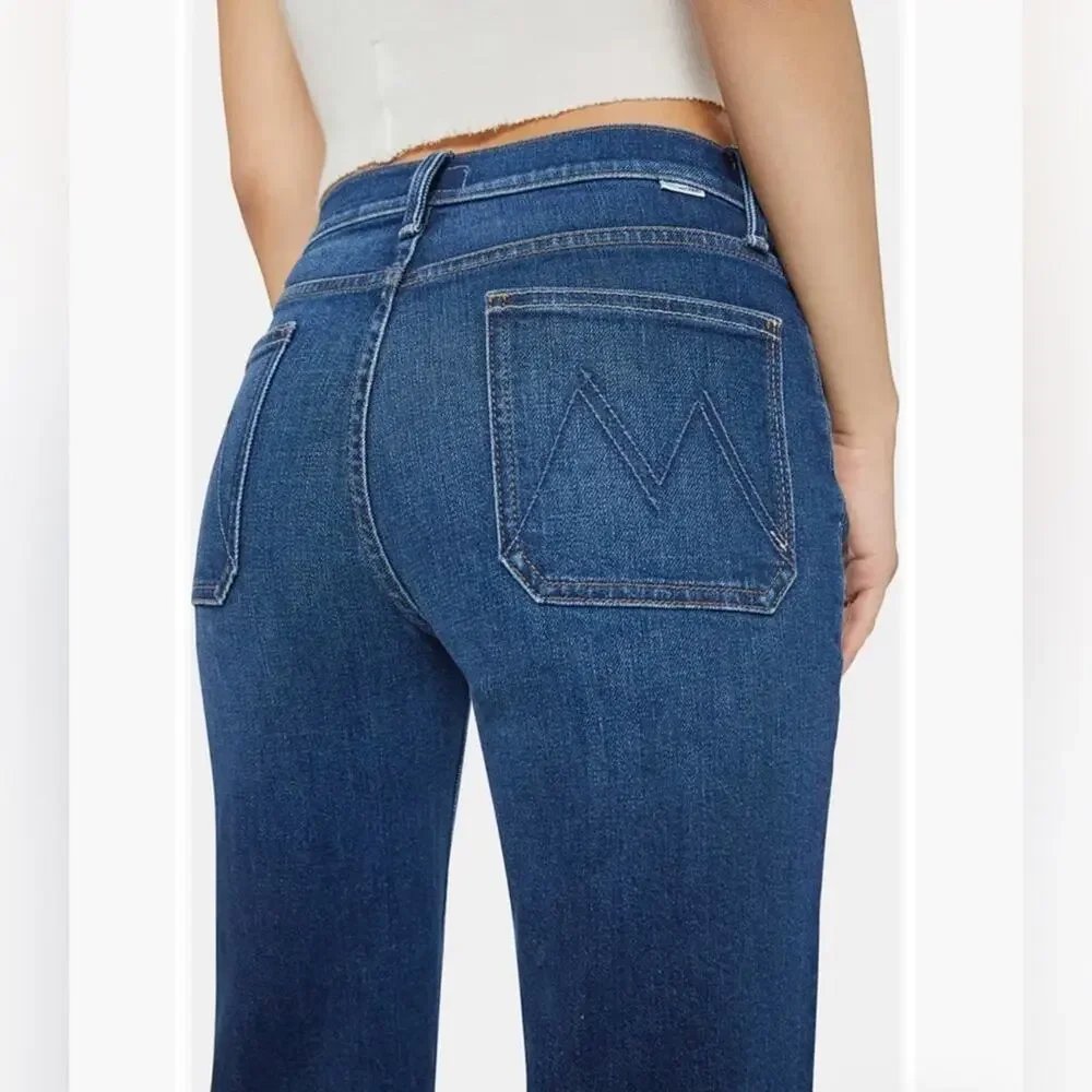 NWT! MOTHER The Lil Rambler Patch Pocket High Waist Straight Leg Jeans size 31P - Picture 8 of 16